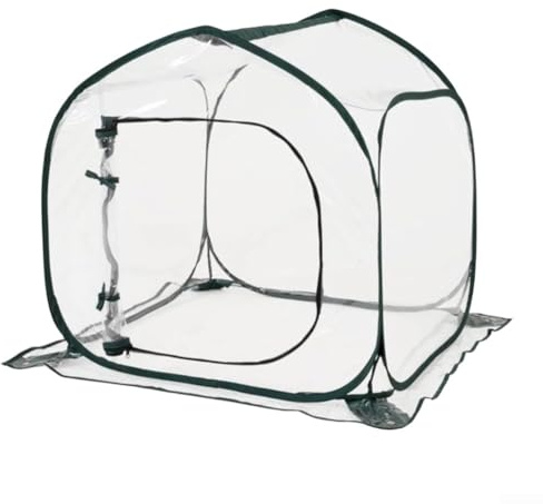 Invernadero desplegable para jardinería al aire libre con paneles de PVC transparente, puerta con cremallera y estructura plegable para un fácil manejo