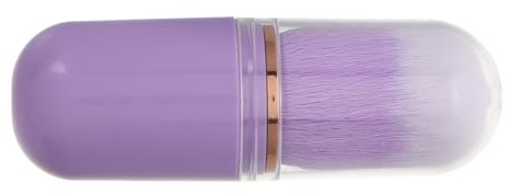 Abaodam Brocha de Maquillaje Retráctil para Viaje con Cerdas Suaves, Multifuncional para Rubor y Polvos, Tamaño Compacto y Diseño Portátil en Color Lavanda