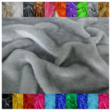 Fabrics-City grau stretch Kaninchen Fell plüsch Stoff Kaninchenfell Kunstpelz Kuschelfell Teddyfell Webpelz Pelzimitat Plüschstoff für Kleidung Dekoration DIY Nähprojekte hochwertiges weiches, 3951