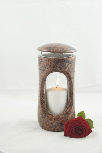 designgrab Grablampe aus Naturgranit – 11 Farbvarianten – 27 x 12,5 cm – modernes Grablicht Vanga