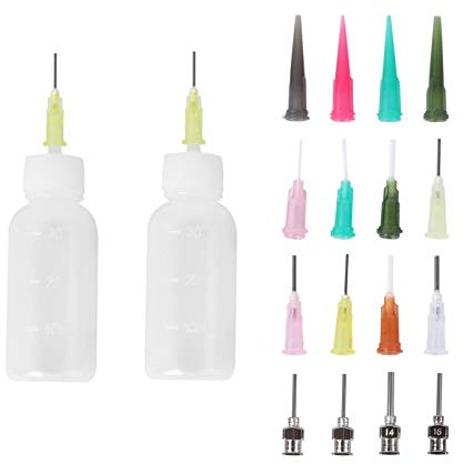 Artibetter Tattoo Set 2 Applicator Bottles with 16 Precision Needles Body Art Drawing Accessories for Ink Pigment Glue Application Diy Quilling 3.23 X 1.18 X 1.18 in