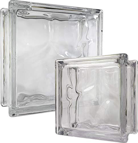 Fuchs Design Deko Glasbaustein mit Öffnung und Münzschlitz Wolke 19,8x19,8x8 cm und 14,5x14,5x8 cm - 2 Stück