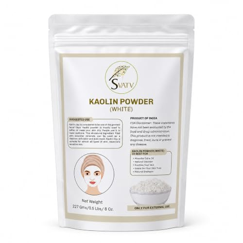 SVATV Kaolin Wei�e Tonerde II Kaolin Clay White II Gesichtsmaske, Kr�uterhaut, Gesichtspuder, Make-up, Badekugeln, Ton, Spa, f�r Gesicht & Haar K�rperpeeling & Seifenherstellung 227g