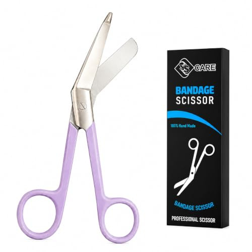 YSCARE Chirurgische professionelle Verbandschere Blasenverbände, Pflegeschere, Chirurgischer Edelstahl, Schüler-Trainingsschere(Lila, 16.5 cm)