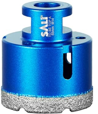 Diamant Fliesenbohrer 55mm M14 Gewinde Trockenbohrer Diamantbohrer Glasbohrer Lochsäge für Keramik, Granit, Porzellan, Feinsteinzeug, Mauerwerk, Marmor, Diamantbohrkronen für Winkelschleifer