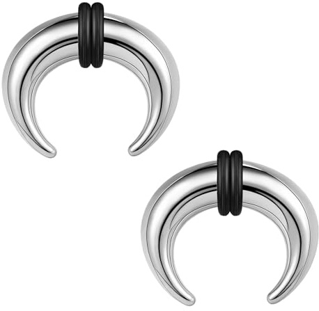 ZS 2 Piezas Anillos Para Septum, 2G 4G 6G 8G 10G 14G 16G Expansor De Herradura De Búfalo, Expansor Para Estirar La Nariz Perforada Oreja Gauge