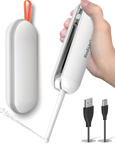 Redsack Bidet Portatile da Viaggio Elettrico, Ricaricabile USB-C Bidet 200ml, Bidet ad Alta Pressione Impermeabile IPX6 Carico Acqua Senza Smontaggio per Camper/L'igiene Intima/Postnatale Lenitiva