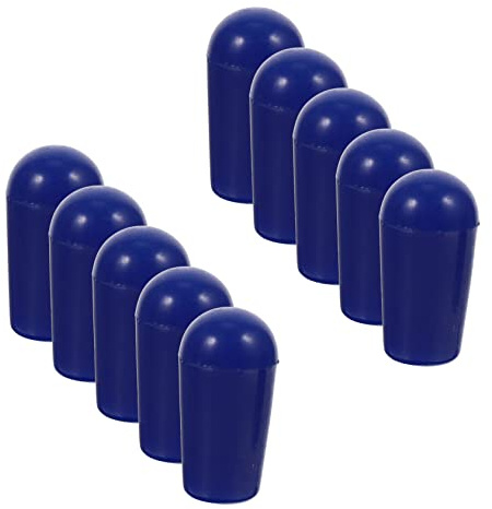 GOOHOCHY 10 Stück 4mm Drei-wege Gitarren-kippkappen Kunststoffhaube Potentiometer-schalterkappen Blau 10 Stück