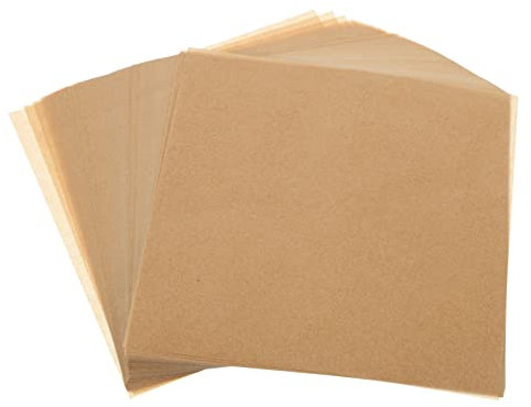 200 Feuilles Papier Sulfurisé Carré Marron Antiadhésif pour Cuisson