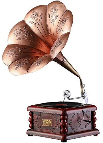 Mini vintage retro klassisk grammofon fonograf form stereohögtalare Ljudsystem musikdosa