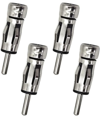 JEYORZY 4 pezzi Adattatore per antenna radio DIN maschio a femmina ISO, adattatore stereo universale per auto per veicoli, presa ISO a connettore DIN per autoradio per veicoli
