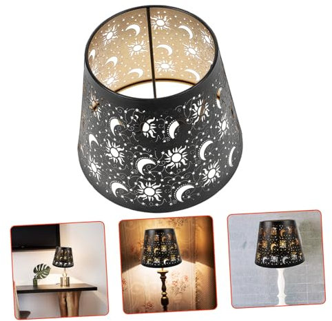 E27 Iron Carved Projection Lamp Shade for Table Light