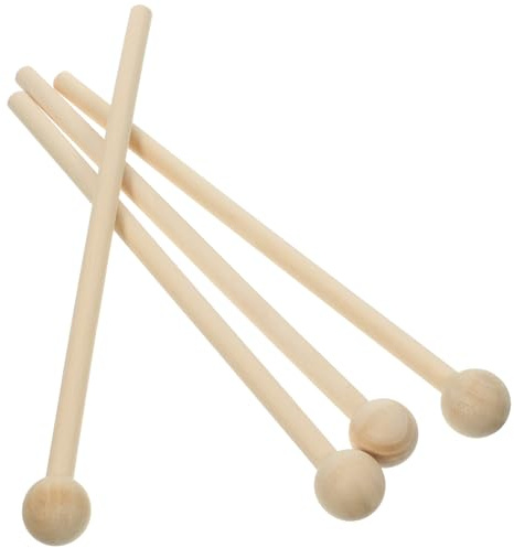 Garneck 4piezas Palillos De Madera Para Mazos De Baquetas De Percusión Accesorios Para Instrumentos Musicales Color Madera