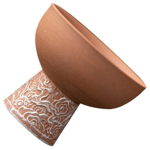 MAGICLULU Elegant High Foot Ceramic Teacup Retro Chinese Tea Cup for Tasting for Home Office and Tea House Smooth Surface Meticulous Workmanship