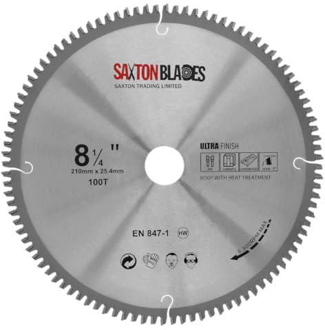 Saxton TCT Negative Rake/Hook Saw Blade 210mm x 100T x 25.4mm Bore