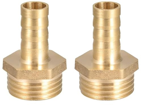 QZKJQDD 2 Stück 10 mm Messing Schlauchtülle Hose Barb Fittings, 1/2 Zoll Schlauchnippel Verbinder Messing, Rohr Adapter, Schlauchtülle für Wasser, Gas, Luft