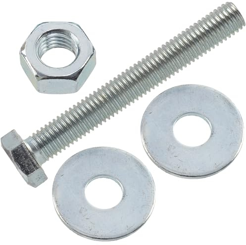 AERZETIX - Kit di 10 bulloni M12x90mm con testa esagonale + 20 rondelle larghe M12x36mm + 10 dadi esagonali M12 per fai da te e fissaggio leggero | in acciaio