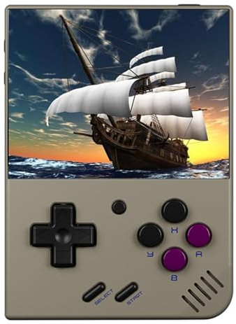 Consola De Juegos Portátil Miyoo Mini Plus, Pantalla IPS De 3,5 Pulgadas 640*480 3000mAh, Consola De Emulador Retro Portátil Recargable Consolas De Juegos De Mano-Grey||64GB