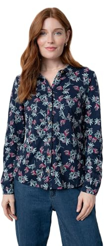 Lily & Me Bowbridge Printed Cotton Jersey Shirt - Navy - Size 18