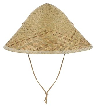 HENBRANDT 1 cappello di paglia conico asiatico per adulti, stile orientale, protezione solare, accessorio per festival, feste, eventi culturali, celebrazioni a tema