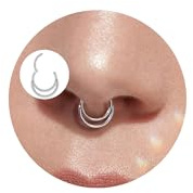 Lantine 16G Septum Ring Doppelter Nasenpiercing Daith Piercing 8/10mm | Lantine Silber Gold Rosegold Schwarz Septum Segmentring Clicker Nasenring Chirurgenstahl Conch Helix Tragus Ohr Piercing