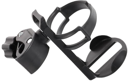Portavasos Desmontable Pp Negro Ajuste y Rotación Multiángulo | Taza o Botella, Almacenamiento Seguro, Uso en Sillas de Ruedas y Carritos, Soporte Estable