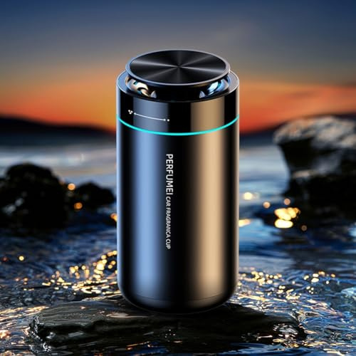 Diffuseur de parfum de voiture rechargeable par USB avec alliage et matériau ABS, lumière LED à changement de couleur, contrôle du parfum réglable et élimination du formaldéhyde (eau de Cologne)