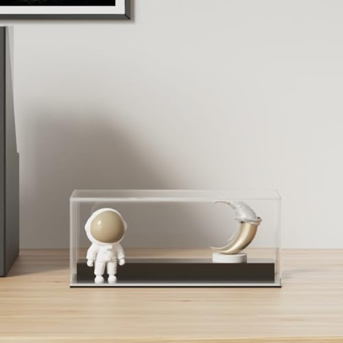 GeenYuu Vitrine Acryl transparent 19,5x8,5x8,5 cm mit 2 Stufen, staubgeschützter Schaukasten für Sammler, Ausstellung und Aufbewahrung, leichter Plexiglas Schrank für Laden, Regal und Tresen