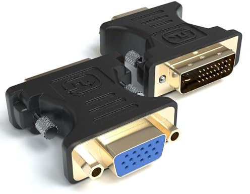 CABLEPELADO Adaptador DVI a VGA | Adaptador de Tarjeta gráfica | DVI-I 24+5 Macho a VGA Hembra | 1080P Full HD | Apto para Tarjeta gráfica de vídeo para PC HDTV proyector