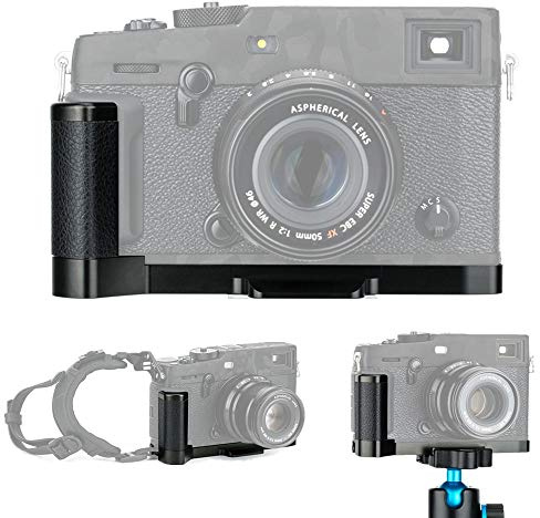 JJC Metallhandgriff mit Schnellwechselplatte für Fuji X-Pro3 X-Pro2 X-Pro1 | Ersetzt MHG-XPRO3 MHG-XPRO2, Mikrofaser-Leder, ArcaSwiss-Schnellwechselplatte, Batterie oder Speicherkarte bequem austauschen
