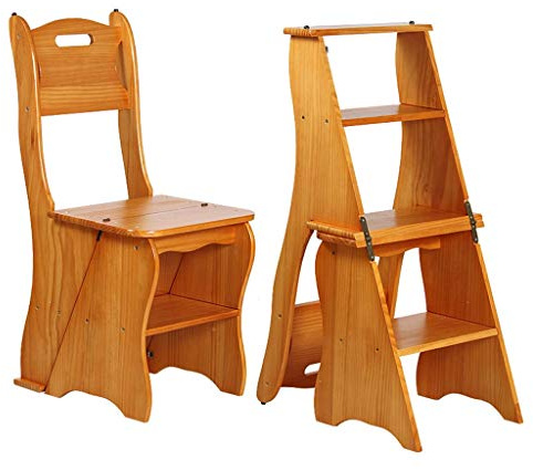 Taburetes Escalera Taburete de cocina para el hogar Escalera plegable de madera Estante Taburete para pies Taburete plegable para zapatos Banco portátil para zapatos / Estante para flores Silla port