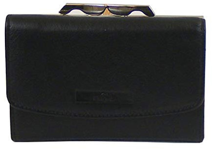 HGL Damen Börse Bügelbörse Leder schwarz Bügel silber mit RFID Schutzfolie 18738