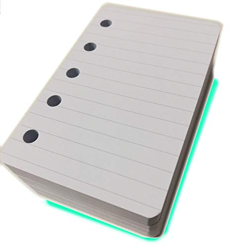 Nachfüllpackung 200 Blatt Papier liniert 7 mm - 120 g Format Mini 67 mm x 105 mm, 5-Loch