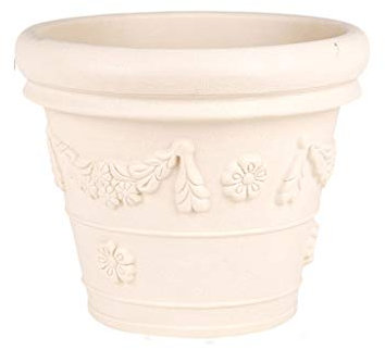 TXXMM Tiesto 27 * 23cm, 30 * 24.6cm Ronda Espesado Resina Olla Grande Verde Tiesto (Color : White, Size : 30 * 24.6cm)