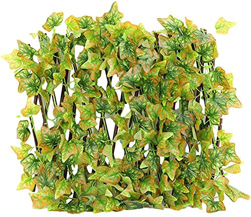 Hiedra Artificial Seto Artificial de Ocultación Pantalla de privacidad de Valla expandible Hoja Artificial Ivy Ivy Pantalla de Valla de privacidad Extensible Panel de cercado de Ivy Decorativo GXBCS1