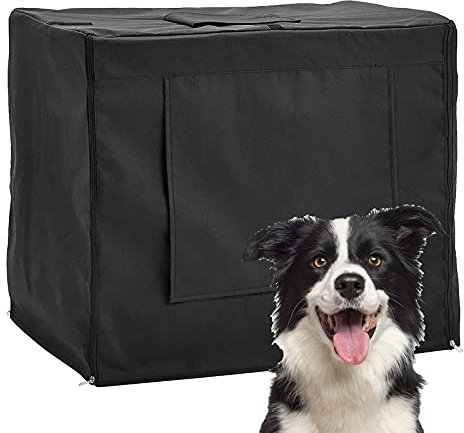 PJDDP Hundekäfig-Abdeckung Für Hundebox Hundekäfige, Strapazierfähiges Oxford,Winddicht Für Drinnen Und Draußen, Abdeckung Für Hundehütten,Zwingerabdeckungen, Hunde-Zubehör,48inch