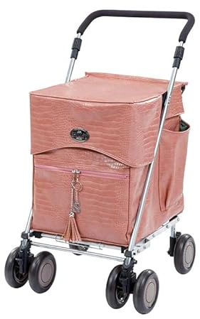 Sholley 4 Wheel Push Shopping Trolley, Strong, Well Balanced, Aids Walking, Regular 5'4 and Over (Victoria)