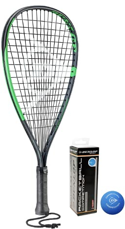 Dunlop Sonic Ti Racketball Racket & 3 Dunlop Racketball Balls