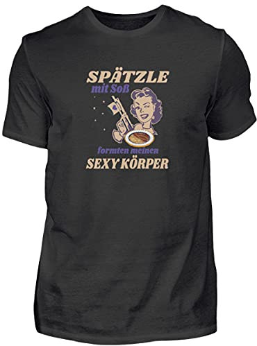 Spätzle avec sauce – Proverbes souabes – Schwaben Cadeaux – T-shirt pour homme, Noir , S