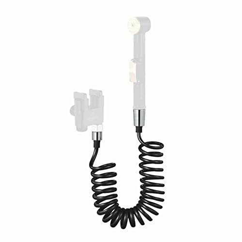 WXZQMZ Brauseschlauch Spiral Flexibel, Extra langes Duschschlauch Flexibles Rohr Federschlauch Brauseschlauchaufsatz für Duschkopf schwarz 3m/118inch