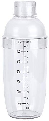 Alvinlite Shaker per Cocktail in plastica con Misure Mixer per Bevande Trasparente Kit Shaker Martini Shaker Boston Shaker Professionale per Barman(700ml)