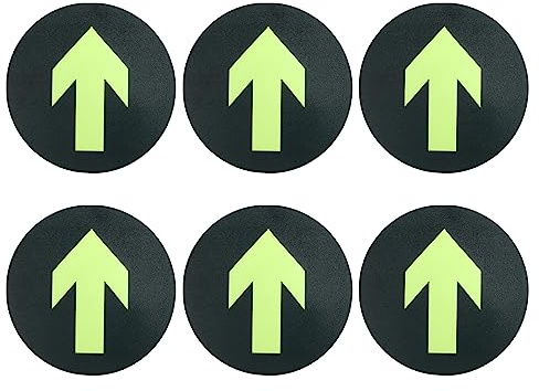 PATIKIL Glowing Arrow Sign Sticker, 12 Pack Round Directional Adhesive Removable Floor Decal for Floor Wall Marking, Green