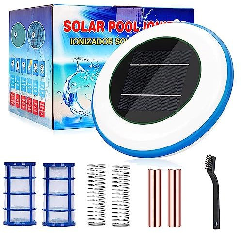 CYTBEK Solar-Pool-Ionisator, Pool-Reiniger und Desinfektionsmittel, Pool-Reinigungsgerät, Pool-Wartungsset, chlorfreier Wasserreiniger für Schwimmbäder, Spas