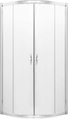 VBChome Duschkabine 70x70x190cm viertelkreis Eckeinstieg Schiebetür Glas eingefroren