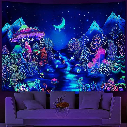 G-LIKE UV Wandteppich 3D Wandbehang Wandtuch Deko Wohnzimmer Schlafzimmer | UV-reaktiver 3D Digitaldruck, farbintensiv, dekorativer Wandteppich Für Wohnzimmer, Schlafzimmer, Partys & Reisen geeignet