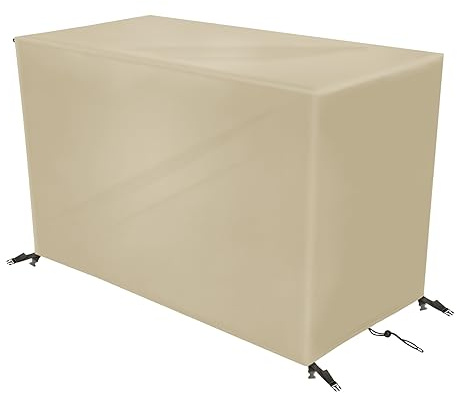 YZXCMHJ Housse pour Meubles de Jardin 100x90x60cm,420D Oxford Tissu ImperméAble Housses pour Mobilier de Jardin,Housse Protection Table de Jardin Exterieur,Bâche Salon de Jardin Rectangulaire,Beige