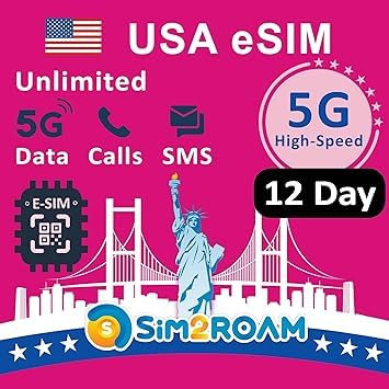 Tarjeta eSIM prepaga EE. UU. | Datos de Internet 5G/4G ilimitados en EE. UU. (Hawái incluido) + Datos de baja velocidad en Canadá y México | Llamadas y SMS ilimitados entre EE. UU., Canadá y México |