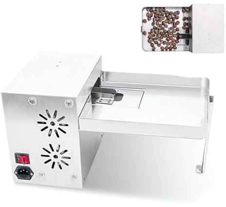 QUTBAG Macchina spogliarellista elettrica da 120 W, Macchina Automatica per sgusciare e Aprire Castagne, 30-50 kg/h, pelapatate con tacche a velocità Regolabile per mandorle, nocciole, Castagne