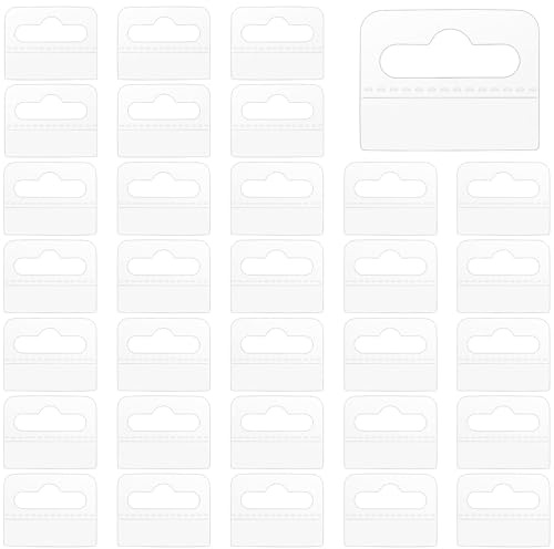 Teaaha 200 Stück Eurolochaufhänger, Selbstklebend Transparente Aufhänger Mit Schlitz Löchern, Durchsichtige Aufhängelaschen, Hängen Tabs Für Verkaufsartikel Laden Einzelhandel Display(4,5 X 3,5cm)