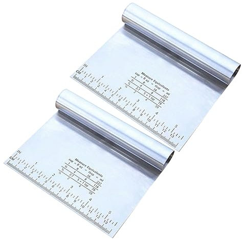 ABOOFAN Metallspatel 2St Edelstahl Gold Nudelschneider Teig-Schneidemaschine Teigklinge mit Skalierung spachtel Mehl Cutter Werkzeug Aufschnitt Edelstahl 410 Pizzaschneider